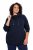Ulla Popken Drawstring Collar Long Sleeve Sweatshirt Navy - Ulla Popken - Ulla Popken Plus-Size Klær