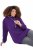 Ulla Popken Drawstring Collar Long Sleeve Sweatshirt Deep Violet - Ulla Popken - Ulla Popken Plus-Size Klær