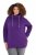 Ulla Popken Drawstring Collar Long Sleeve Sweatshirt Deep Violet - Ulla Popken - Ulla Popken Plus-Size Klær