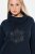 Ulla Popken Rhinestone Snowflake Turtleneck Sweatshirt Navy - Hettegensere og collegegensere - Myke gensere, hettegensere og strikk