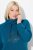 Ulla Popken Rhinestone Snowflake Turtleneck Sweatshirt Teal - Hettegensere og collegegensere - Myke gensere, hettegensere og strikk