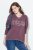 Ulla Popken Texas Contrast Stitching Sweatshirt Dark Ruby - Hettegensere og collegegensere - Myke gensere, hettegensere og strikk