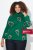 Ulla Popken Candy Cane Graphic Sweatshirt Meadow Green - Hettegensere og collegegensere - Myke gensere, hettegensere og strikk