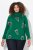 Ulla Popken Candy Cane Graphic Sweatshirt Meadow Green - Hettegensere og collegegensere - Myke gensere, hettegensere og strikk