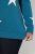 Ulla Popken Glitter Stars Soft Knit Sweater Petrol - Hettegensere og collegegensere - Myke gensere, hettegensere og strikk