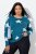Ulla Popken Glitter Stars Soft Knit Sweater Petrol - Hettegensere og collegegensere - Myke gensere, hettegensere og strikk