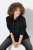 Ulla Popken Chain Fringe Smooth Fleece Sweatshirt Black - Hettegensere og collegegensere - Myke gensere, hettegensere og strikk