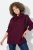 Ulla Popken Chain Fringe Smooth Fleece Sweatshirt Dark Wine Red - Hettegensere og collegegensere - Myke gensere, hettegensere og strikk