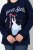 Ulla Popken Christmas Motif Classic Fit Sweater Navy - Hettegensere og collegegensere - Myke gensere, hettegensere og strikk