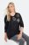 Ulla Popken Metallic Print Extra Soft Christmas Sweatshirt Black - Hettegensere og collegegensere - Myke gensere, hettegensere og strikk