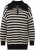 Ulla Popken Striped Troyer Collar Sweater Black - Hettegensere og collegegensere - Myke gensere, hettegensere og strikk