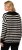 Ulla Popken Striped Troyer Collar Sweater Black - Hettegensere og collegegensere - Myke gensere, hettegensere og strikk