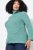 Ulla Popken Asymmetric Zipper Turtleneck Sweater Green - Hettegensere og collegegensere - Myke gensere, hettegensere og strikk