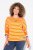 Ulla Popken Striped Drawstring Hem Sweatshirt Orange - Hettegensere og collegegensere - Myke gensere, hettegensere og strikk