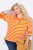 Ulla Popken Striped Drawstring Hem Sweatshirt Orange - Hettegensere og collegegensere - Myke gensere, hettegensere og strikk