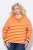 Ulla Popken Striped Drawstring Hem Sweatshirt Orange - Hettegensere og collegegensere - Myke gensere, hettegensere og strikk