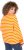 Ulla Popken Striped Drawstring Hem Sweatshirt Orange - Hettegensere og collegegensere - Myke gensere, hettegensere og strikk