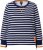 Ulla Popken Striped Drawstring Hem Sweatshirt Navy - Hettegensere og collegegensere - Myke gensere, hettegensere og strikk
