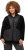Ulla Popken Patch Print Fleece Jacket Black - Hettegensere og collegegensere - 