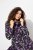 Ulla Popken Floral Stand-Up Collar Flounce Panel Sweatshirt Black - Hettegensere og collegegensere - Myke gensere, hettegensere og strikk