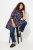Ulla Popken Floral Stand-Up Collar Flounce Panel Sweatshirt Black - Hettegensere og collegegensere - Myke gensere, hettegensere og strikk
