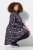 Ulla Popken Floral Stand-Up Collar Flounce Panel Sweatshirt Black - Hettegensere og collegegensere - Myke gensere, hettegensere og strikk