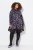 Ulla Popken Floral Stand-Up Collar Flounce Panel Sweatshirt Black - Hettegensere og collegegensere - Myke gensere, hettegensere og strikk