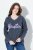 Ulla Popken Houston Textured Lettering Sweatshirt Navy - Hettegensere og collegegensere - Myke gensere, hettegensere og strikk