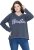 Ulla Popken Houston Textured Lettering Sweatshirt Navy - Hettegensere og collegegensere - 