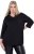Ulla Popken Decorative Chain Collar Sweatshirt Black - Hettegensere og collegegensere - Myke gensere, hettegensere og strikk