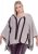 Ulla Popken Brushstroke Knit Poncho Beige - Hettegensere og collegegensere - Myke gensere, hettegensere og strikk
