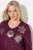 Ulla Popken Metallic Print Extra Soft Christmas Sweatshirt Dark Wine Red - Hettegensere og collegegensere - Myke gensere, hettegensere og strikk