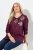 Ulla Popken Metallic Print Extra Soft Christmas Sweatshirt Dark Wine Red - Hettegensere og collegegensere - Myke gensere, hettegensere og strikk