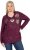 Ulla Popken Metallic Print Extra Soft Christmas Sweatshirt Dark Wine Red - Hettegensere og collegegensere - Myke gensere, hettegensere og strikk
