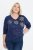 Ulla Popken Metallic Print Extra Soft Christmas Sweatshirt Ink Blue - Hettegensere og collegegensere - Myke gensere, hettegensere og strikk