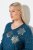 Ulla Popken Metallic Print Extra Soft Christmas Sweatshirt Petrol - Ulla Popken - Ulla Popken Plus-Size Klær