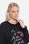 Ulla Popken Sparkling Sequin Bows Christmas Sweatshirt Black - Hettegensere og collegegensere - Myke gensere, hettegensere og strikk