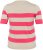 Kaffe Curve Lizzy Stripet genser Beige/Bringebær - Trykket T-skjorter for dame - 