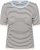 Kaffe Curve Lizzy Knit T-Shirt Chalk/Midnight Fine Stripe - T-skjorter - 