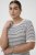 Kaffe Curve Lizzy Knit T-Shirt Chalk/Midnight Fine Stripe - T-skjorter - 