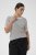 Kaffe Curve Lizzy Knit T-Shirt Chalk/Midnight Fine Stripe - T-skjorter - 