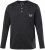 JP1880 T-Shirt Henley Long Sleeve Black TALL - HERREKLÆR MT-6XLT - Klær for høye menn