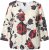 Ulla Popken Rose Print Faux Wrap Top Off-White - T-skjorter - 