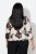 Ulla Popken Rose Print Faux Wrap Top Off-White - T-skjorter - 