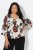 Ulla Popken Rose Print Faux Wrap Top Off-White - T-skjorter - 