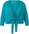 Ulla Popken Versatile Surplice Wrap Tie Hem Bolero Top Teal - T-skjorter - 
