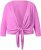 Ulla Popken Versatile Surplice Wrap Tie Hem Bolero Top Cool Pink - T-skjorter - 