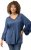 Ulla Popken Trumpet Sleeve Cold Dyed Tee Dove Blue - Trykket T-skjorter for dame - 