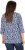 Ulla Popken Floral 3/4 Sleeve V-Neck A-Line Tee Blue - T-skjorter - 