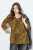 Ulla Popken Animal Print 3/4 Sleeve V-Neck Tee Neon Orange - T-skjorter - T-skjorter for damer